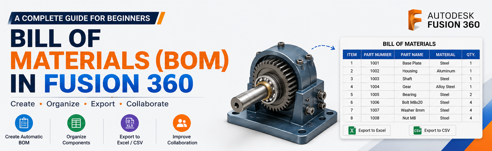 Bill of Materials (BOM) in Fusion 360: A Complete Beginner's Guide